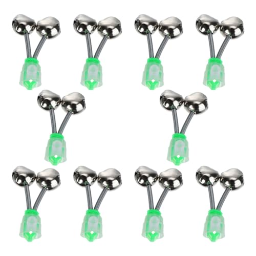 Abaodam 10Pcs Fishing Alert Bells Portable Sound Indicator Bells for Sea Fishing Twin Bell Design Essential Fishing Accessories for Anglers