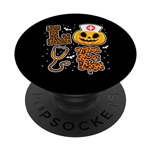 Nurse Halloween Jack-O-Lantern Pumpkin Costume Women Men PopSockets Swappable PopGrip