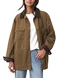 Boost Your Style - Top 15 Barn Jackets Ladies Love! Stylish & Functional Outerwear for Your Active 50+ Lifestyle 8 GTLIAE Barn Jackets for Women 2025 Fall Oversized Utility Cotton Coat Corduroy Collar Vintage Workwear with Pockets(Brown-L)