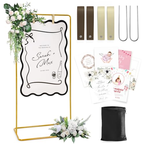 Wedding Welcome Sign Stand, Welcome to our Wedding Sign Holder, Gold...