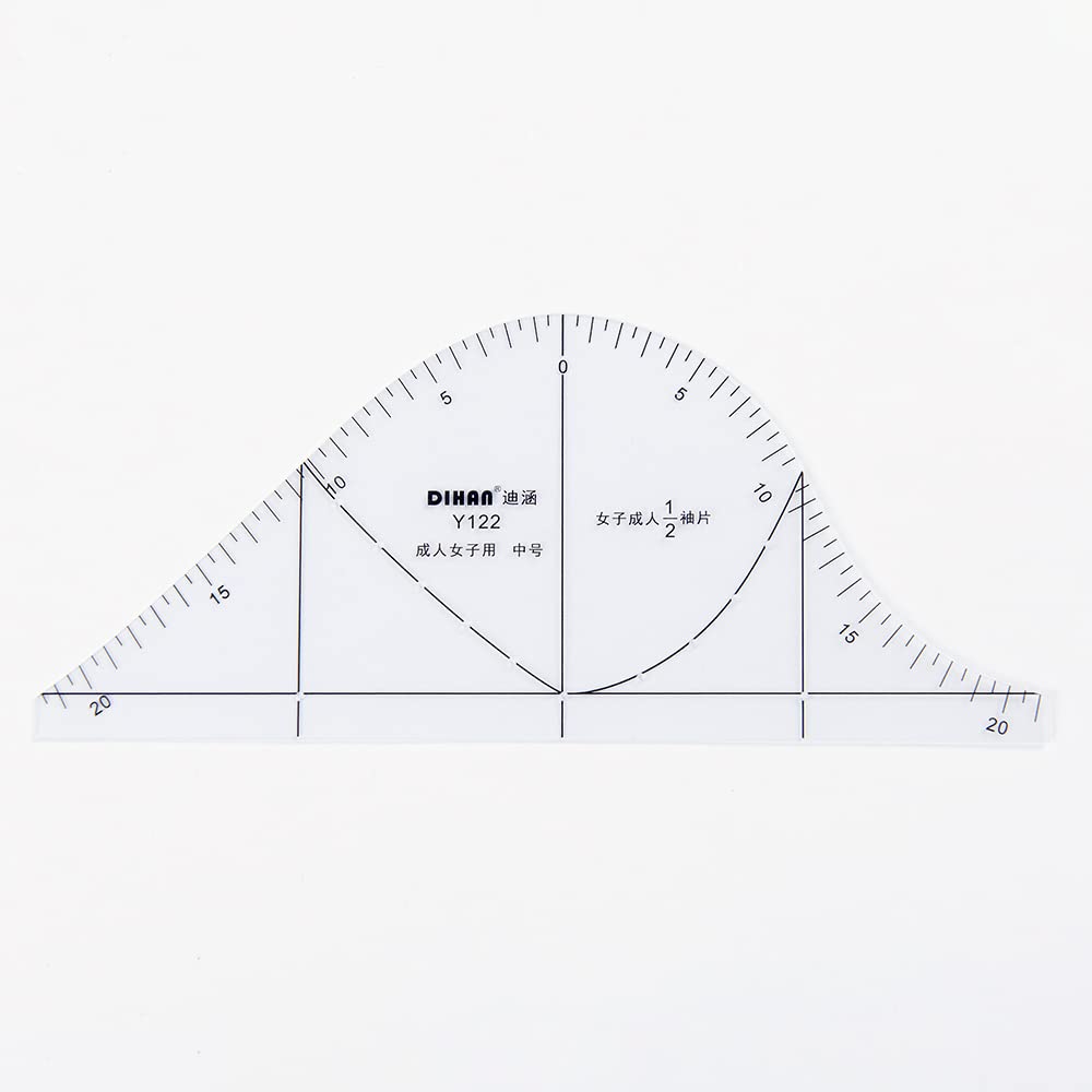Dihan Women's White 1/2 Scale Woman's Sleeve Pattern 160Cm M Size Making Ruler Sewing Ruler Quilting Rulers Garment Ruler Cutting (1/2 W Sleeve)