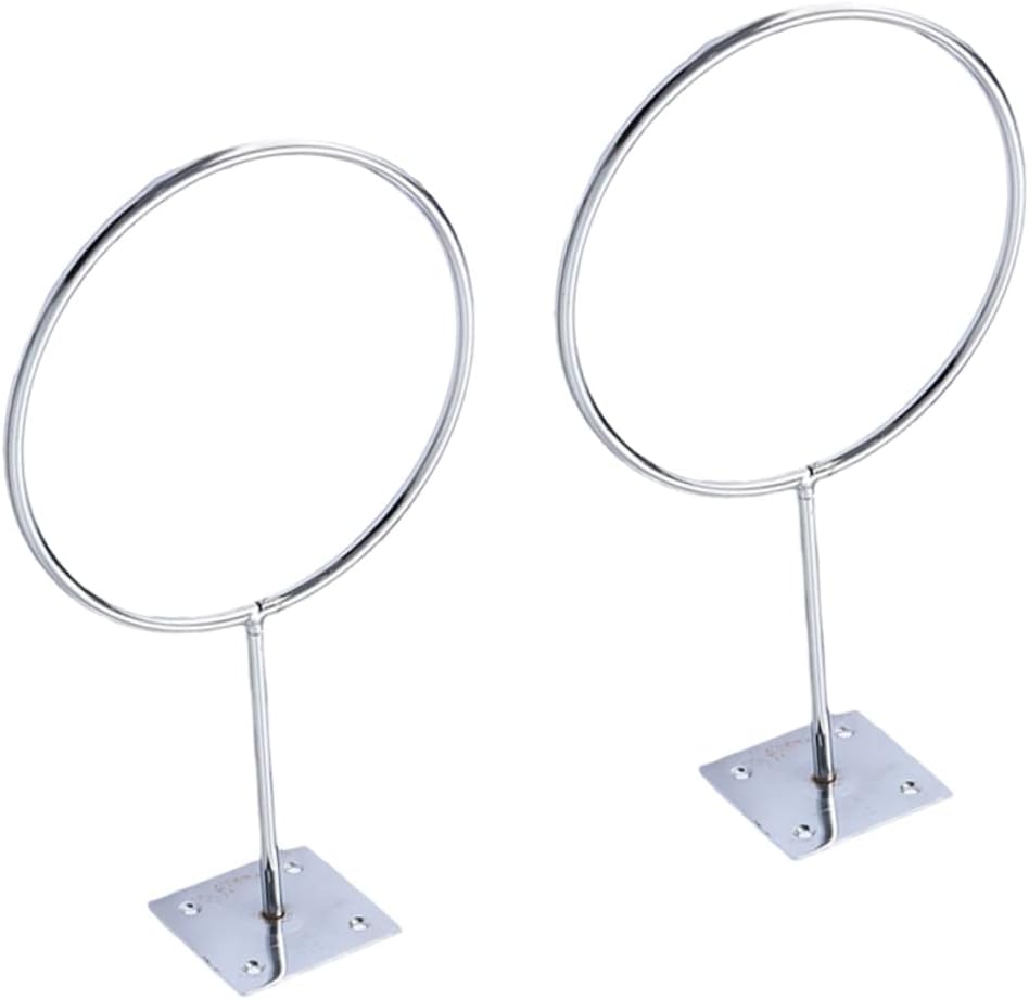 BESTonZON 2Pcs Wall Mounted Stainless Steel Sports Ball Rack Durable Ball Holder for Basketball Soccer Volleyball Exercise Balls and Medicine Balls Easy Installation with Pre Drilled