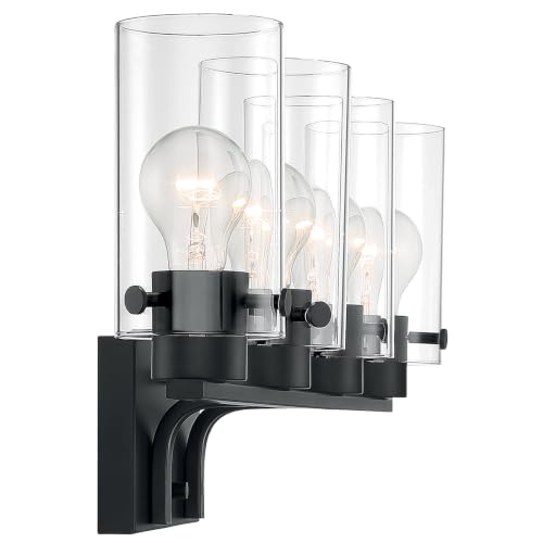 Image of Nuvo 60 /7274 Sommerset 4-Light Vanity Fixture with Clear Glass - Matte Black Finish