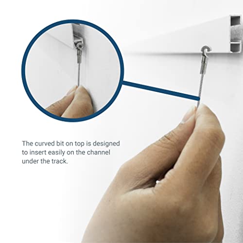 Image of Steel Picture Hanging Cord 2mm Diameter 72-Inch with Small Hook - Compatible with TR100 Wall Track Picture Hanging System - Supports Up to 28 lbs - 5 Pack