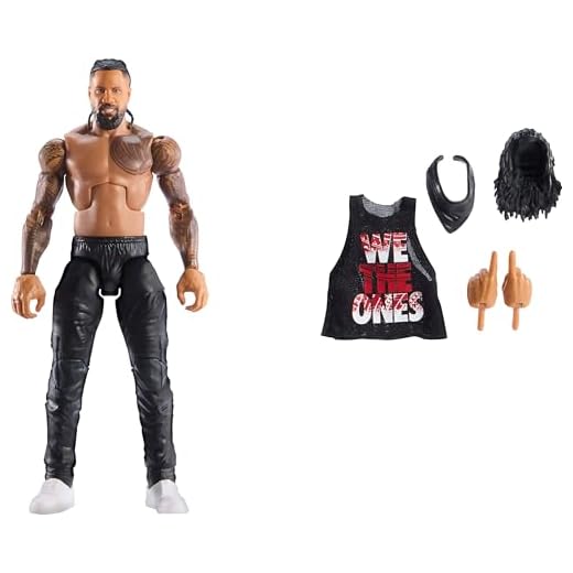 Mattel WWE Elite Action Figure & Accessories, Series #114 6-inch Collectible Jimmy USO with 25 Articulation Points & Swappable Hands