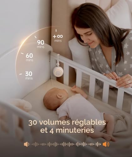 Dreamegg Lite 1, Machine à Bruit Blanc Bébé Portable avec Veilleuse, Blanc – vue 6