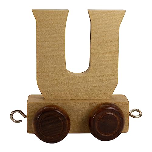 Tren de letras de madera, letras de tren, lok, vagón, A-Z, nombre deseado (U)