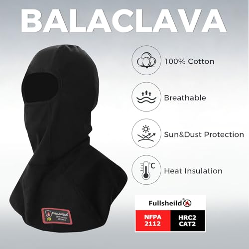 Image of FR Balaclava Face Mask Flame Resistant Balaclava FR Mask for Men Arc Rated NFPA2112 CAT2 Cover Hood for Welding
