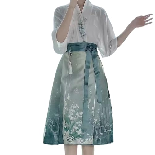 Jupe visage de cheval raffinee Mini Hanfu au design minimaliste pour femme