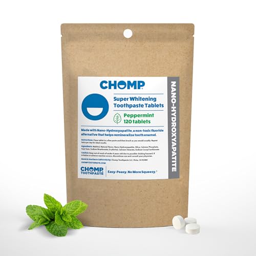 Chomp Super Whitening Toothpaste with Nano Hydroxyapatite 120 Tablet Refill