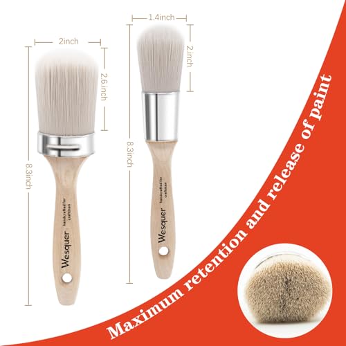 Wesquer Chalk Paint Brushes Round Paint Brush For All Water Based Paints thumb #1
