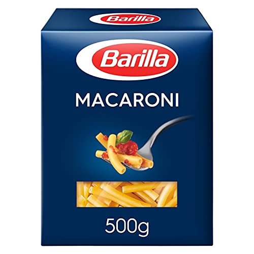 BARILLA Pasta Maccheroni de 500 g, tamaño familiar, autenticidad italiana, calidad alimentaria, deliciosa y fácil de preparar, ideal para todas las comidas, 4 unidades