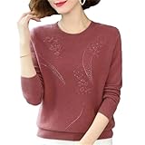 Suéter de primavera estilo occidental para mujer 2025, de mediana edad, madre de edad avanzada, Rojo ladrillo, XXL