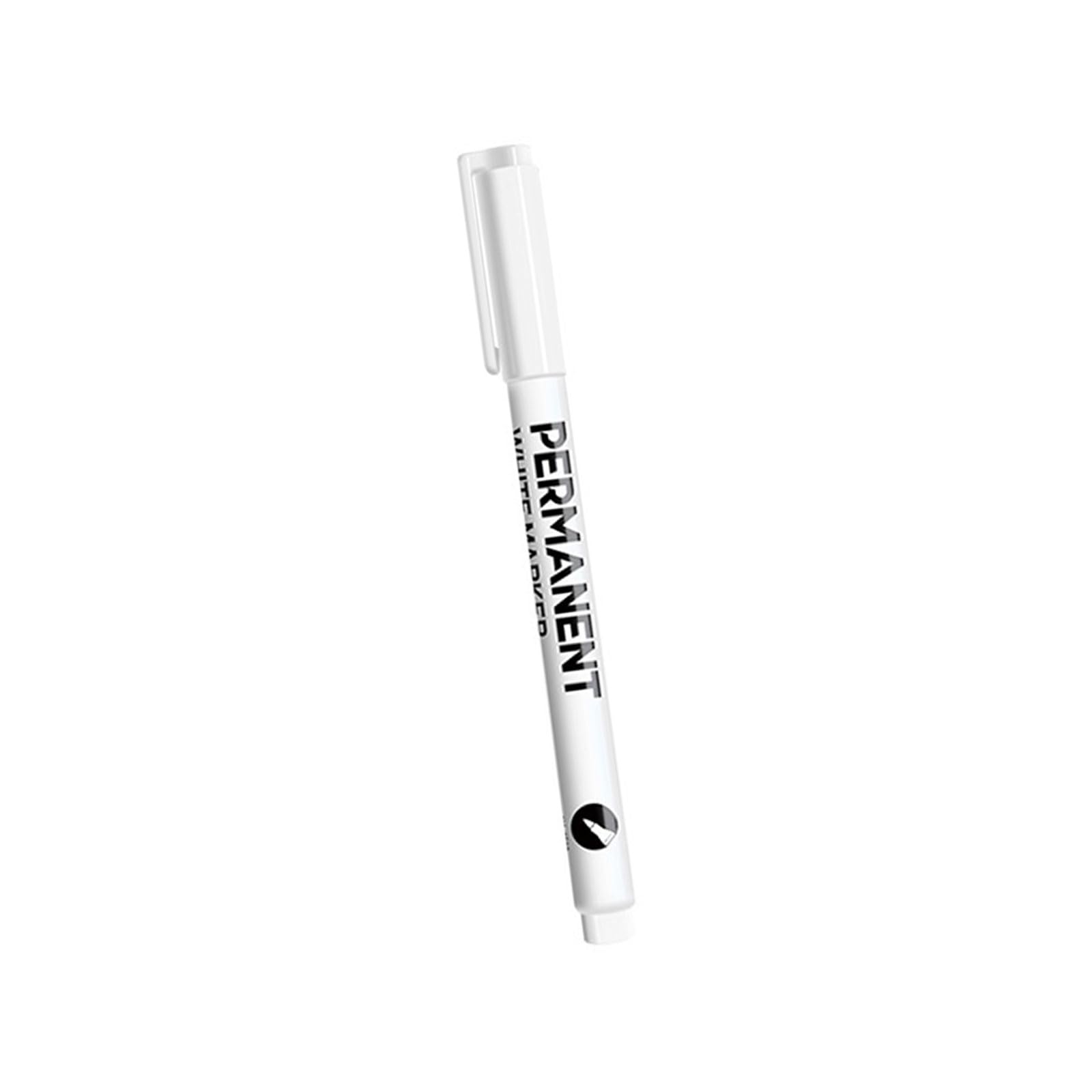 Rotulador permanente blanco de 0,2 mm, punta fina, resistente al agua, para tela, madera, metal, madera, cuero, vidrio, marcador blanco para papel negro