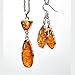 Handmade Teardrop Earring Necklace Sets for Women Vintage Boho Imitation Amber Teardrop Necklace (Yellow)