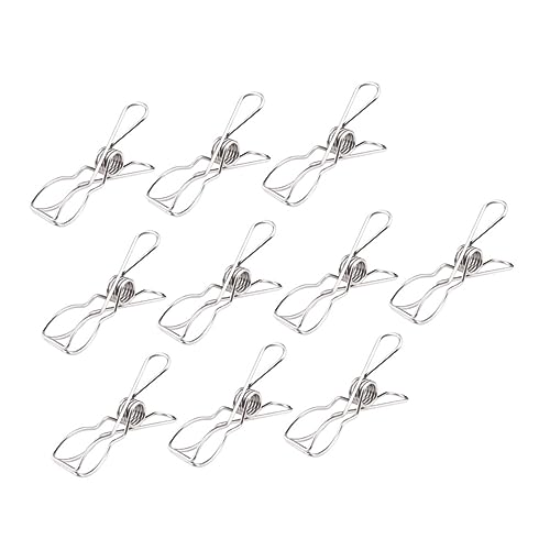 OFFSCH 10Pcs Windproof Stainless Steel Clothes Clips for Quilts and Blankets Heavy Duty Clamps for Household Use for Fixing Laundry and Outdoor Gear