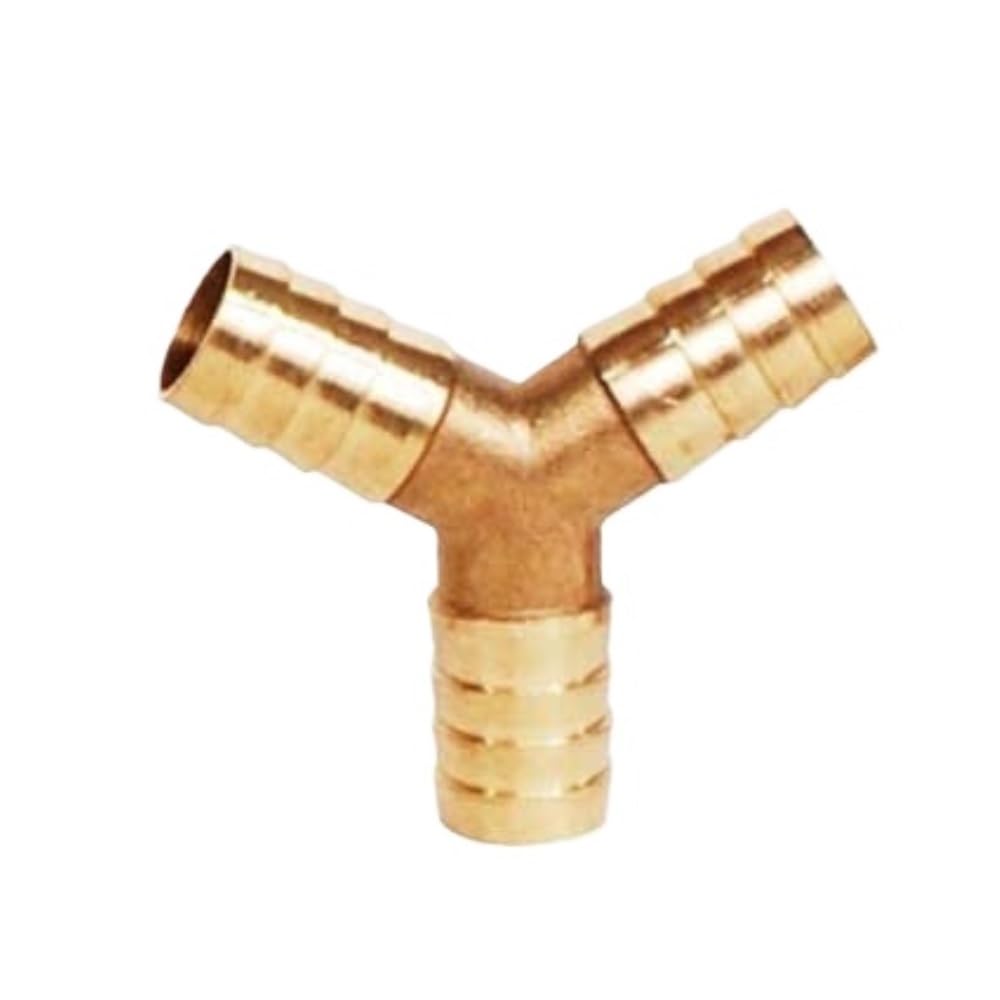 Pipe Connector 1pc Equalizing Tee Pipe Adapter, 3-Way Brass Barb Hose Union for Fuel Water, Splicer Mender Fitting(12mm)