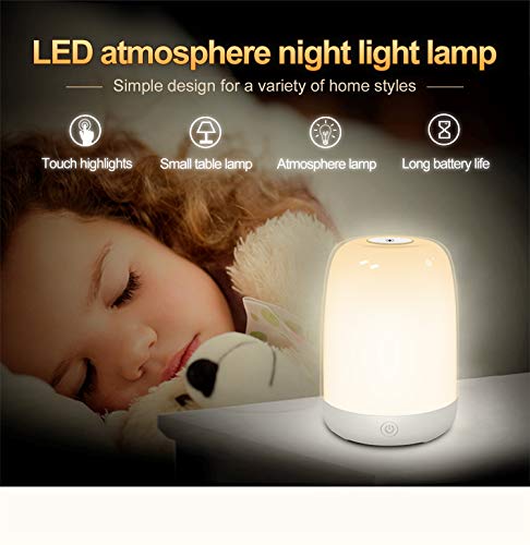 Lámpara de noche táctil para mesa, luces LED con USB miniatura 2
