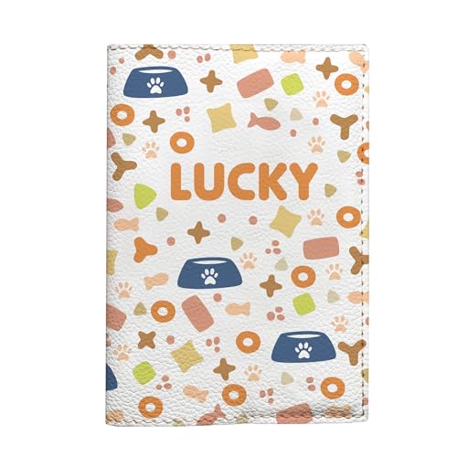 Haustierfutter-Passinhaber aus umweltfreundlichem veganem Leder für Heimtier-Reisepass | Hunde- & Katzen-Reisepass-Schutzhülle | Witziges Design