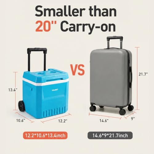 TOURIT Small 20qt Rolling Cooler