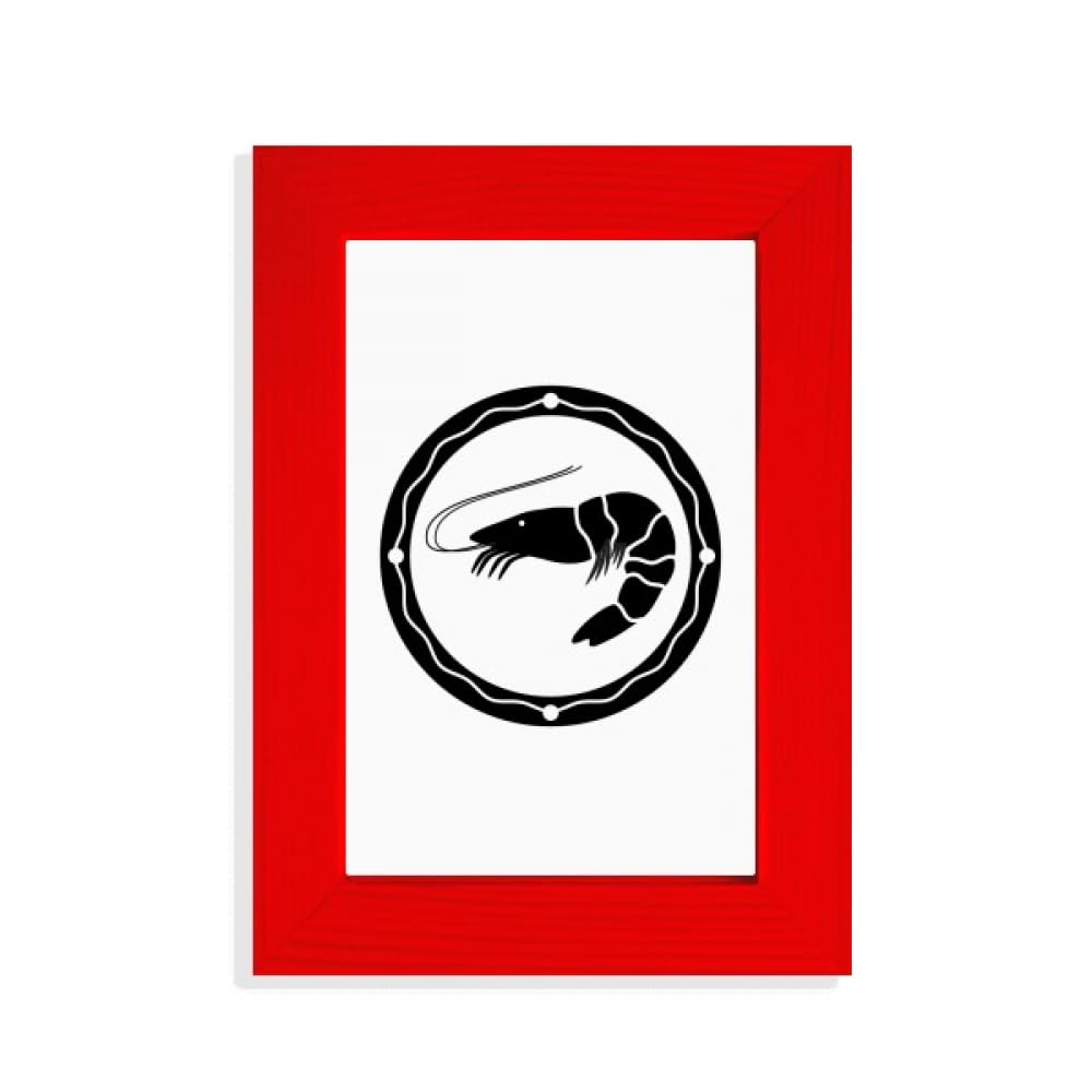Illustration de crevettes noires édition d'art et cadre photo rouge en bois laqué