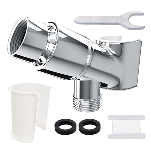 All Metal Handheld Shower Head Holder, Adjustable Shower Wand Holder with Universal Shower Arm Mount and Brass Pivot Ball, for Connecting Shower Arm and Shower Hose