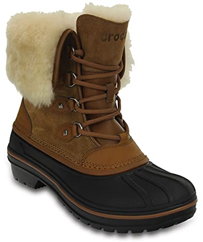 Crocs Women's AllCast II Luxe Wheat Snow Boot, Wheat, 5 M US