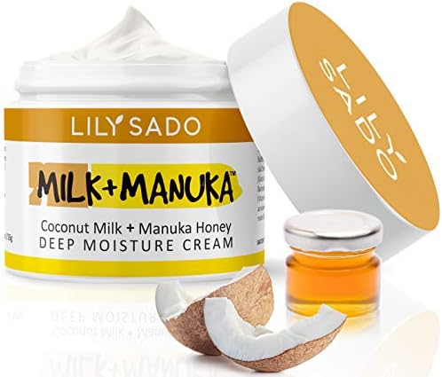 LILY SADO MILK+MANUKA™ Coconut Milk & Manuka Honey Natural Face Moisturizer - Non Greasy Organic Facial Cream with Cocoa Butter & Gotu Kola - Anti-aging, Cruelty-Free Formula. For Women & Men.