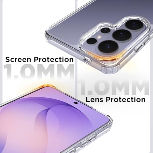 Image of RIGGEAR Shockproof Clear Hybrid Armor Back Cover Case Compatible with Samsung Galaxy S26 Ultra (Transparent PC and TPU Bumper)