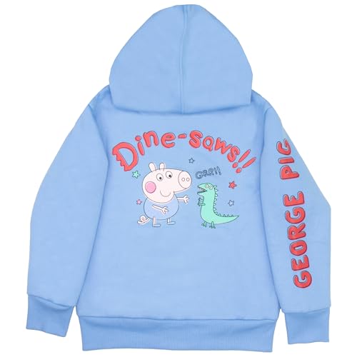 Peppa Pig George Pig Boy's 2 Piece Fleece Set - Dine-saws!! Zip Up Hoodie and Joggers Bundle for Kids and Toddlers4