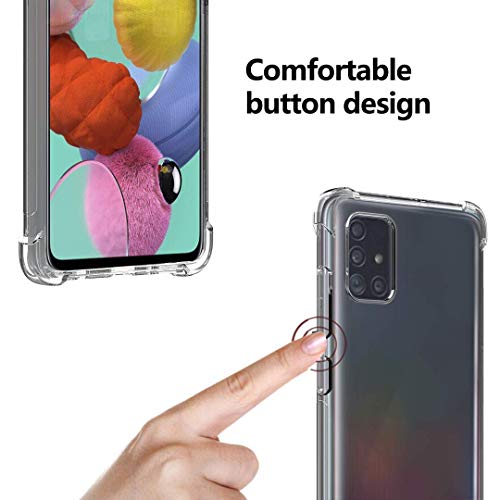Image of REALCASE Samsung Galaxy A51 Back Cover, Rubber Crystal Clear Transparent Bumper Case for Samsung Galaxy A51