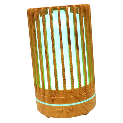 Diffuseur d'arômes USB effet bois avec brume ultrasonique et éclairage LED multicolore