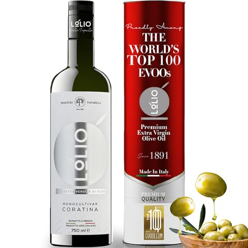 LOLIO Premium Italian Olive Oil — High Polyphenol EVOO 750 ml — Hydroxytyrosol‑Rich, Single‑Source — Imported Italian Extra Virgin Phenolic Olive Oil from Puglia — Selected Top 100 EVOOs