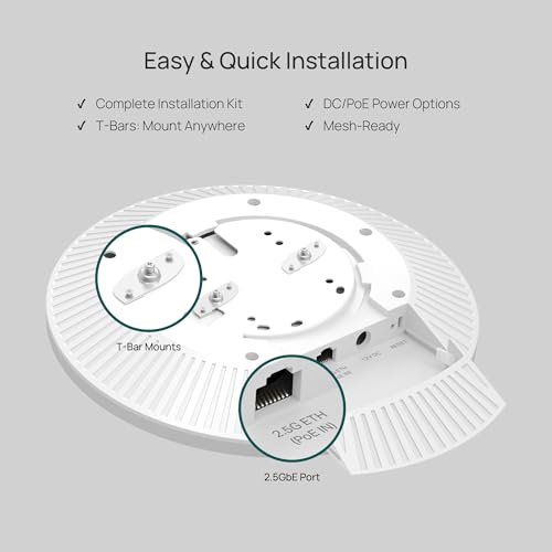 Point d'accès Wi-Fi 7 Tri-Band BE9300 TP-Link EAP770 avec port PoE+ 2,5G