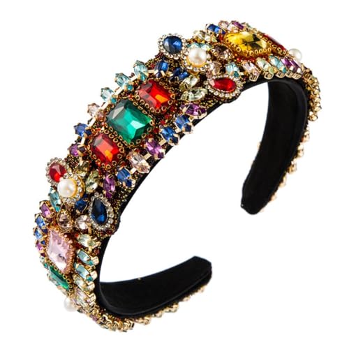 Accessoires cheveux de luxe style vintage avec strass multicolores