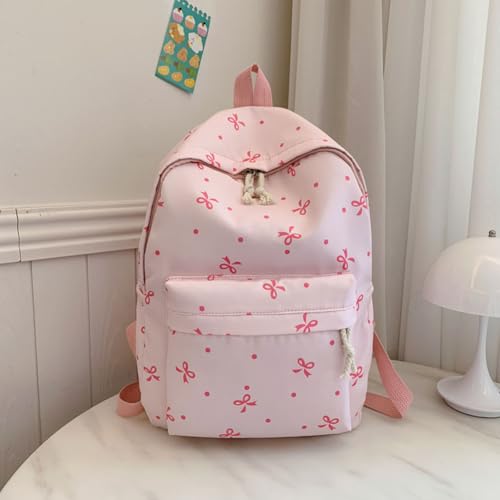 3Pcs Simple Backpack Set with Handbag & Laptop Backpack (Pink)2