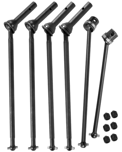 RCarmubWow RC Drive Shafts Axles Upgrades Part for Arrm a 1/8 Kraton 6S BLX,Steel #45 Front & Rear Driveshaft,Center CVD Dogbone,6pcs,Black