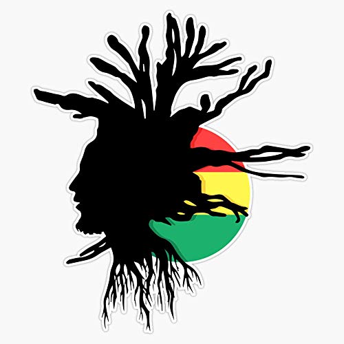 Rasta Dreads Ethiopian Flag Reggae Roots Rastafarian Jamaica Vinyl Waterproof Sticker Decal Car Laptop Wall Window Bumper Sticker 5