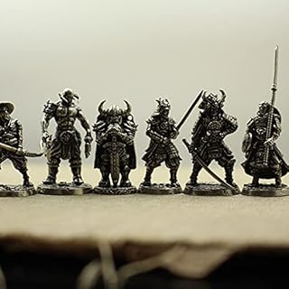 6Pcs White Copper Japanese Shogunate Samurai Figurines Miniatures Vintage Metal Soldiers Model Statue Desktop Toy Ornament Decoration