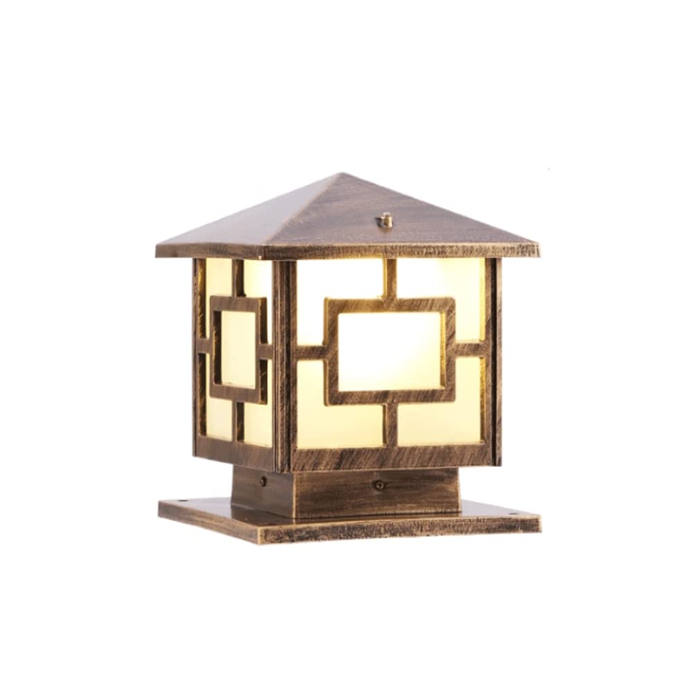HXYSXHJUO European Style LED Pillar Lamp Acrylic Lampshade Outdoor Waterproof Post Light Villa Courtyard Column Wall Gate Decoration Landscape