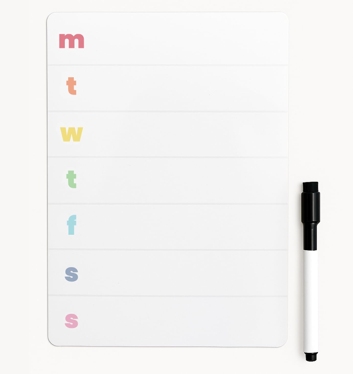 TMS Magnetic Weekly Planner and Dry Wipe Pen | Mini Whiteboard Fridge Magnet | Meal Planner for Home, Kitchen, Office Notes or Daily Reminders (A4 (30 x 21cm))