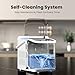 DUMOS Countertop Ice Maker with Handle, 26lbs/24H Portable Ice Machine, 9 Bullet Ice Cubes Ready in 6 Mins, Self-Cleaning, Quiet Compact Ice Maker for Home, Kitchen, RV, Camping, White