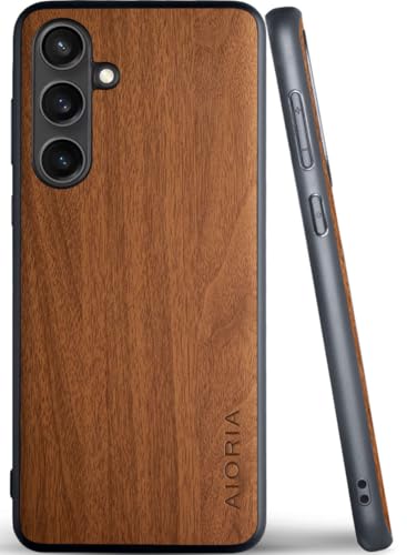 Aioria �X�}�z�P�[�X Samsung Galaxy S24 FE �݊�������E�b�h�p�^�[�� �X�^�C���b�V���ŏ�v�Ȍg�ѓd�b�P�[�X ���ӂ�� �ؖڕ� �ی� (Yellow, S24 FE)