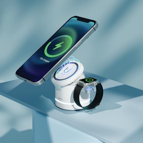 Lifelong Chargeup Wireless Charger 23 W 3 in 1 Foldable Magsafe Charger for iPhone 15/14/13/12 Series, Apple Airpods, Apple Watch, Fast Charging, 3 Outputs, Led Indicator, White (B0D41Q7HDC) Amazon Price History, Amazon Price Tracker