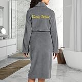 TEEAMORE Personalized Embroidered Robes Custom Monogrammed Plush Microfleece Bathrobes Unisex Small/Medium