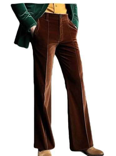 VENNYNG Men's Velvet Dress Suit Pants Fall Autumn Wedding Trousers Wide Straight Leg Plain Winter Outdoor Daily Wear