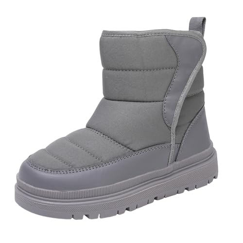 Toddler Snow Boots Boys Girls Faux Fur Lined Winter Boots Cold Weather Waterproof Non Slip Outdoor Warm Shoes for Little Kids Big Kids