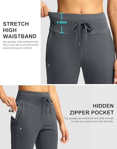 Image of Soothfeel Womens Joggers with Zipper Pockets High Waisted Sweatpants Athletic Leggings Pants for Workout Running Yoga