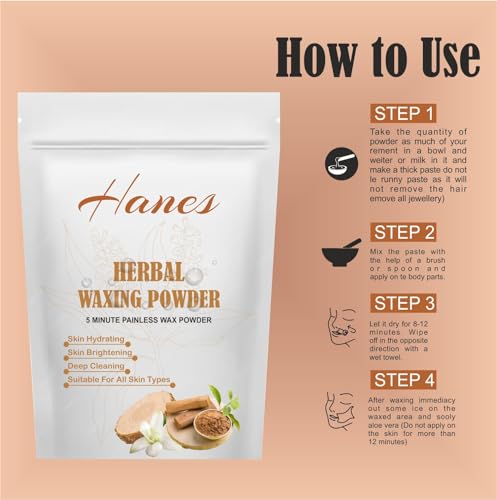 Image of Hanes Face Hair Removal for Women, Wax Powder for Hair Removal, Bikini Wax Powder for Women, Hair Removal Powder for Women, Herbal Wax Powder for Hair Removal (100gm Sandalwood))