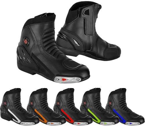 Hive Moto Waterproof Motorcycle Boots Men's Motorcycle Shoes Motorcycle Boots Motocross Shoes (EN 13634) (Black, US Footwear Size System, Adult, Men, Numeric, Medium, 10)